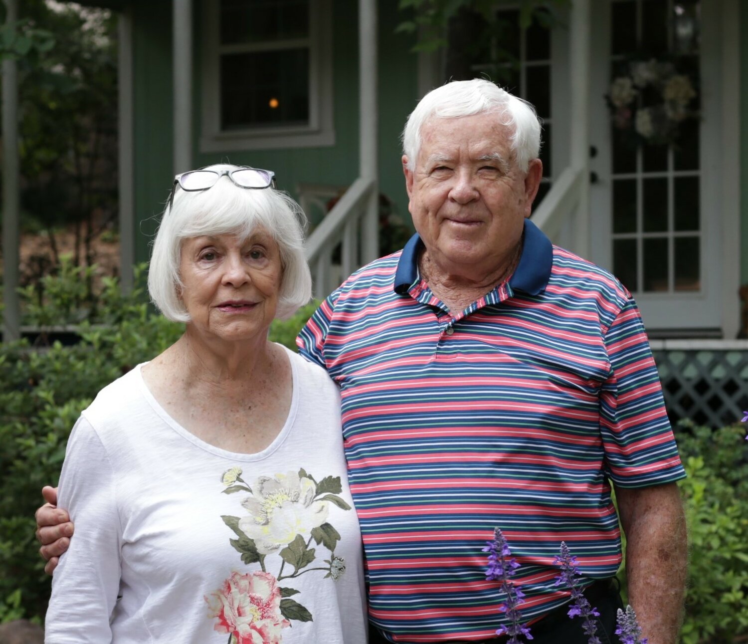Sylvia and Elroy Doggett at their home on the garden tour Saturday in Mineola.